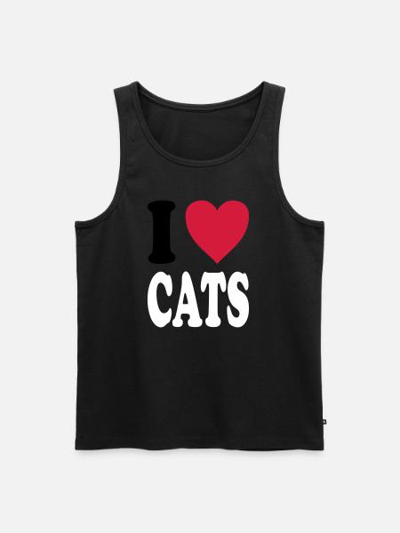 I love CATS - Men's Premium Organic Tank Top - black