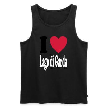 I love Lago di Garda (All Colors!) - Men's Premium Organic Tank Top - black - Front - AI Model Male 178 light (178cm)