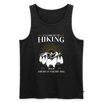 American Eskimo Dog Hund - Men's Premium Organic Tank Top - black - Front - AI Model Male 178 light (178cm)