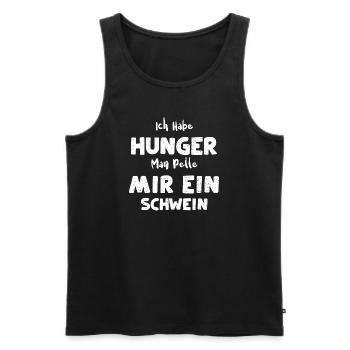Ich Habe Hunger Man Pelle Mir Ei... - Männer Premium Bio Tank Top - Schwarz - Vorne - Michal (187cm)