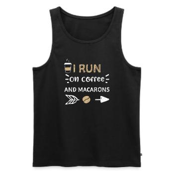 I Run On Coffee And Macarons - Männer Premium Bio Tank Top - Schwarz - Vorne - AI Model Male 178 light (178cm)