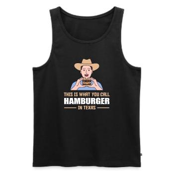 Hamburger in Texas Design für stolze Texaner - Männer Premium Bio Tank Top - Schwarz - Vorne - Michal (187cm)