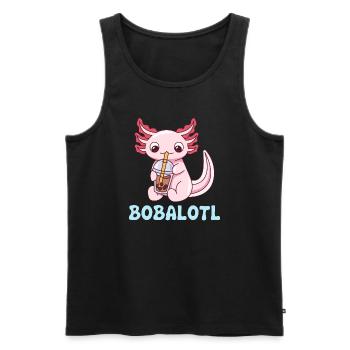 Bobalotl Pun Design for Axolotl Lovers - Men's Premium Organic Tank Top - black - Front - AI Model Male 178 light (178cm)