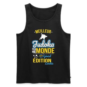 Bester Judoka der Welt - 100% genial - Männer Premium Bio Tank Top - Schwarz - Vorne - AI Model Male 178 light (178cm)