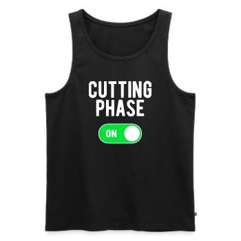 Phase de coupe ON Entraînement de poids de musculation - Débardeur bio Premium Homme - noir - Devant - Michal (187cm)