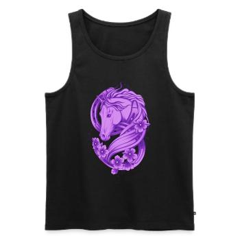 Lucky Horse Shoe and Flowers - Men's Premium Organic Tank Top - black - Front - AI Model Male 178 light (178cm)