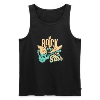 E-Gitarren- - Männer Premium Bio Tank Top - Schwarz - Vorne - AI Model Male 178 light (178cm)