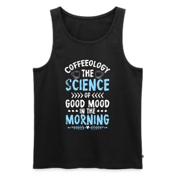 Coffee Bean Cup Early Riser - Men's Premium Organic Tank Top - black - Front - Michal (187cm)