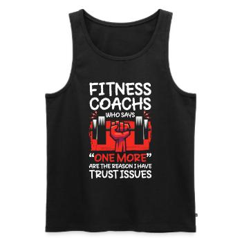 Fitness Trainer Endurance Training - Men's Premium Organic Tank Top - black - Front - Michal (187cm)