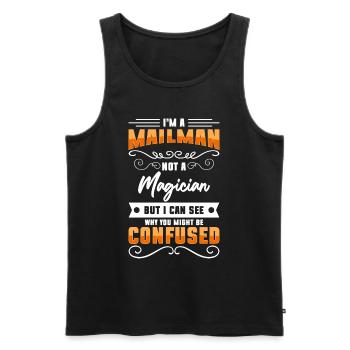 Briefträger Sendung Kurierdienst - Männer Premium Bio Tank Top - Schwarz - Vorne - AI Model Male 178 light (178cm)