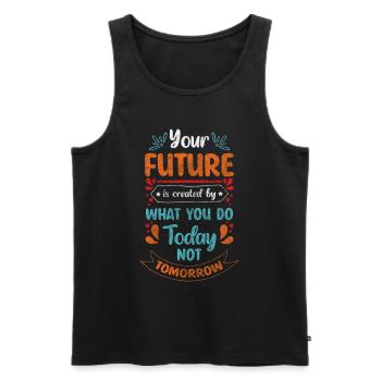 Chef Firma Kapitän - Männer Premium Bio Tank Top - Schwarz - Vorne - AI Model Male 178 light (178cm)