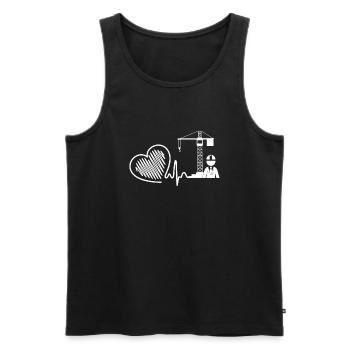 Crane Operator Crane Operator Heartbeat - Men's Premium Organic Tank Top - black - Front - Michal (187cm)