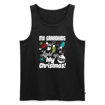 Grandkid My Grandkids Light Up My Christmas - Men's Premium Organic Tank Top - black - Front - Michal (187cm)