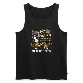Bee My Addiction Is Honey Bees - Men's Premium Organic Tank Top - black - Front - Michal (187cm)