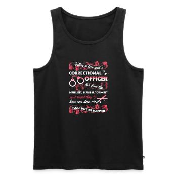 Fall In Love With Correctional Officer - Men's Premium Organic Tank Top - black - Front - Michal (187cm)