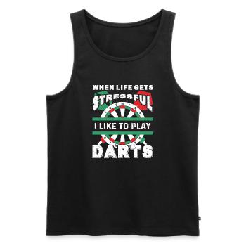 Dart I Like To Play Darts - Men's Premium Organic Tank Top - black - Front - Michal (187cm)