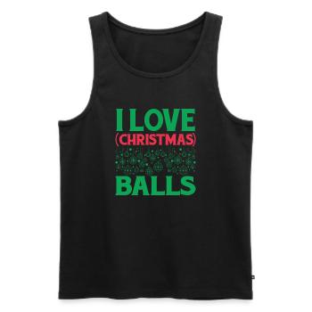 I Love Christmas Balls - Men's Premium Organic Tank Top - black - Front - Michal (187cm)