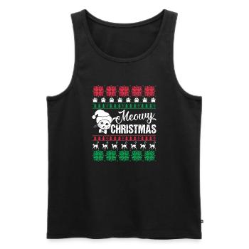 Cat Christmas Cat Lover Merry Christmas - Men's Premium Organic Tank Top - black - Front - Michal (187cm)