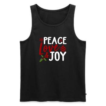 Christmas Peace Love Joy - Men's Premium Organic Tank Top - black - Front - Michal (187cm)
