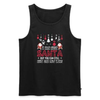Christmas I'm Not Santa But You Can Sit On My Lap - Men's Premium Organic Tank Top - black - Front - Michal (187cm)