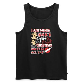 Christmas Bake Cookies And Watch Christmas - Men's Premium Organic Tank Top - black - Front - AI Model Male 178 light (178cm)