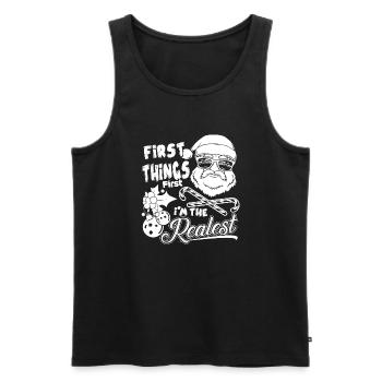 Christmas Santa I'm The Realest - Men's Premium Organic Tank Top - black - Front - Michal (187cm)