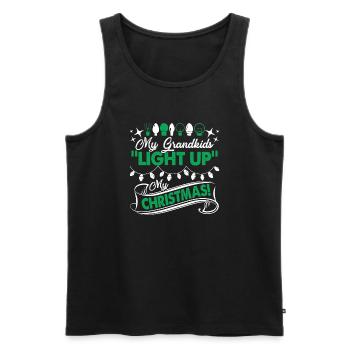 Christmas My Grandkids Light Up My Chrismast - Men's Premium Organic Tank Top - black - Front - Michal (187cm)