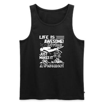 Diving Makes Life Better - Men's Premium Organic Tank Top - black - Front - Michal (187cm)
