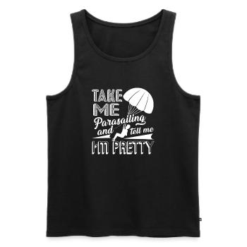 Parasailing Take Me Parasailing - Men's Premium Organic Tank Top - black - Front - Michal (187cm)