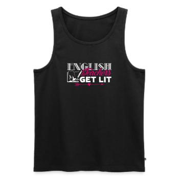 English Teacher Gets Lit - Men's Premium Organic Tank Top - black - Front - Michal (187cm)