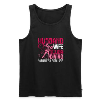 Husband And Wife Scuba Diving Partners For Life - Men's Premium Organic Tank Top - black - Front - Michal (187cm)