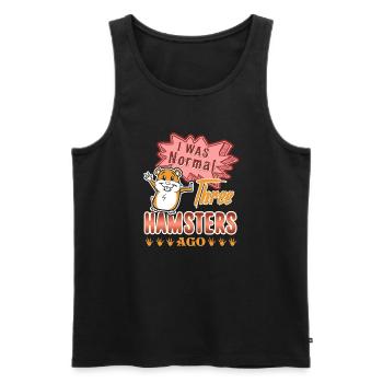 I Was Normal Three Hamsters Ago - Men's Premium Organic Tank Top - black - Front - Michal (187cm)