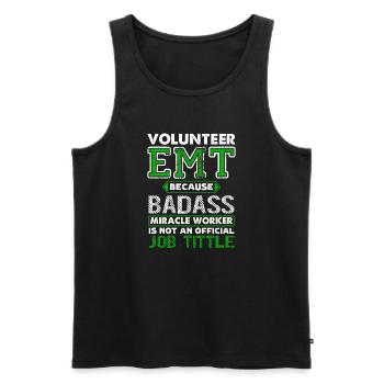 Volunteer EMT Job Title - Men's Premium Organic Tank Top - black - Front - Michal (187cm)