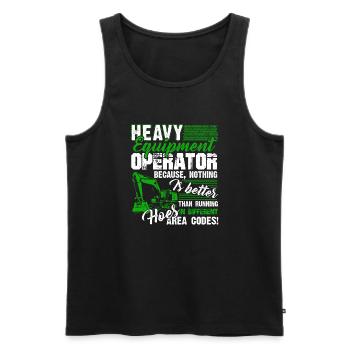 Proud To Be Heavy Equipment Operator - Men's Premium Organic Tank Top - black - Front - Michal (187cm)