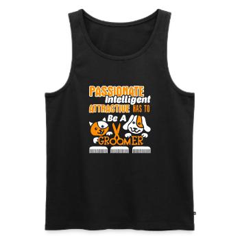 Intelligent Attractive Has To Be A Pet Groomer - Men's Premium Organic Tank Top - black - Front - Michal (187cm)