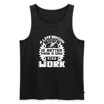 Bicycle Bicycle A Life Behind Bars - Men's Premium Organic Tank Top - black - Front - AI Model Male 178 light (178cm)