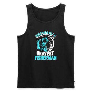 Fisherman World's Okayest Fisherman - Men's Premium Organic Tank Top - black - Front - Michal (187cm)