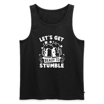 St Patrick's Day Get Ready To Stumble - Men's Premium Organic Tank Top - black - Front - AI Model Male 178 light (178cm)