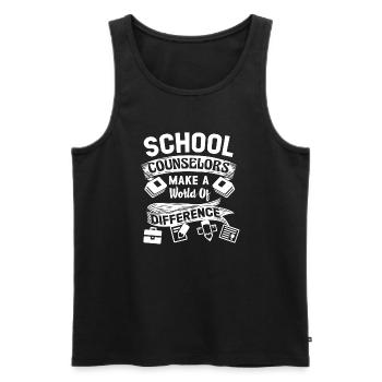 School Counselors Make A World Of Difference - Men's Premium Organic Tank Top - black - Front - Michal (187cm)