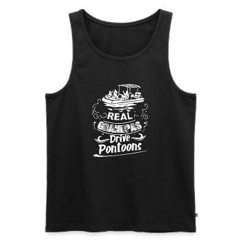 Pontooning Real Grandpas Drive Pontoons - Men's Premium Organic Tank Top - black - Front - Michal (187cm)