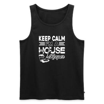 Housekeeper Keep Calm I am A Housekeeper - Men's Premium Organic Tank Top - black - Front - AI Model Male 178 light (178cm)