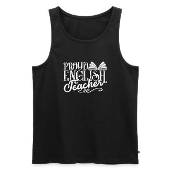 English Teacher Proud English Teacher - Men's Premium Organic Tank Top - black - Front - Michal (187cm)