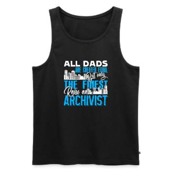 The Finest Archivist Dad - Men's Premium Organic Tank Top - black - Front - AI Model Male 178 light (178cm)
