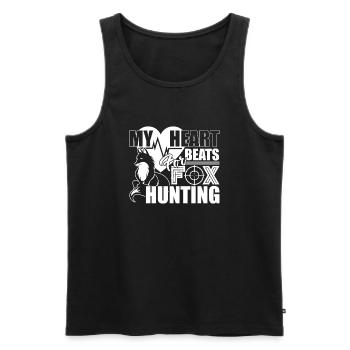 Fox Hunting My Heart Beats For Fox Hunting - Men's Premium Organic Tank Top - black - Front - Michal (187cm)