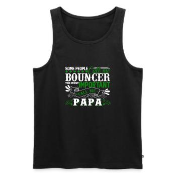 Bouncer Papa - Men's Premium Organic Tank Top - black - Front - Michal (187cm)