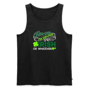 St Patrick's Day Kiss Me I am Irish - Men's Premium Organic Tank Top - black - Front - Michal (187cm)