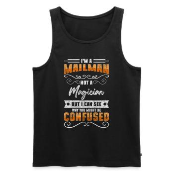 Postman Parcel Work Messenger - Men's Premium Organic Tank Top - black - Front - AI Model Male 178 light (178cm)
