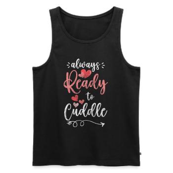 Relationship Partner Cuddly - Men's Premium Organic Tank Top - black - Front - Michal (187cm)