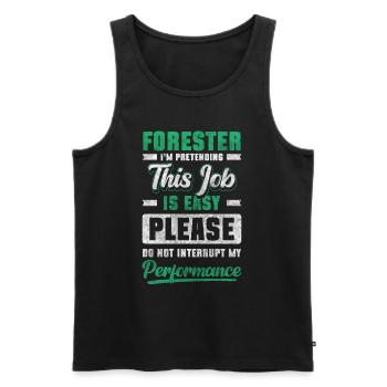 Forestry Worker Forestry Company Protector - Men's Premium Organic Tank Top - black - Front - AI Model Male 178 light (178cm)