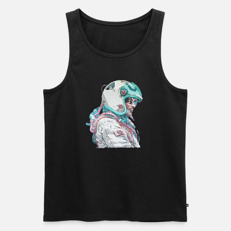 Astro Astronaut - Männer Premium Bio Tank Top - Schwarz